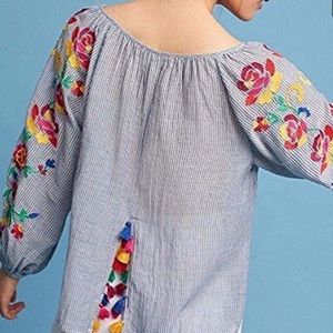 Anthropologie Floreat embroidered top